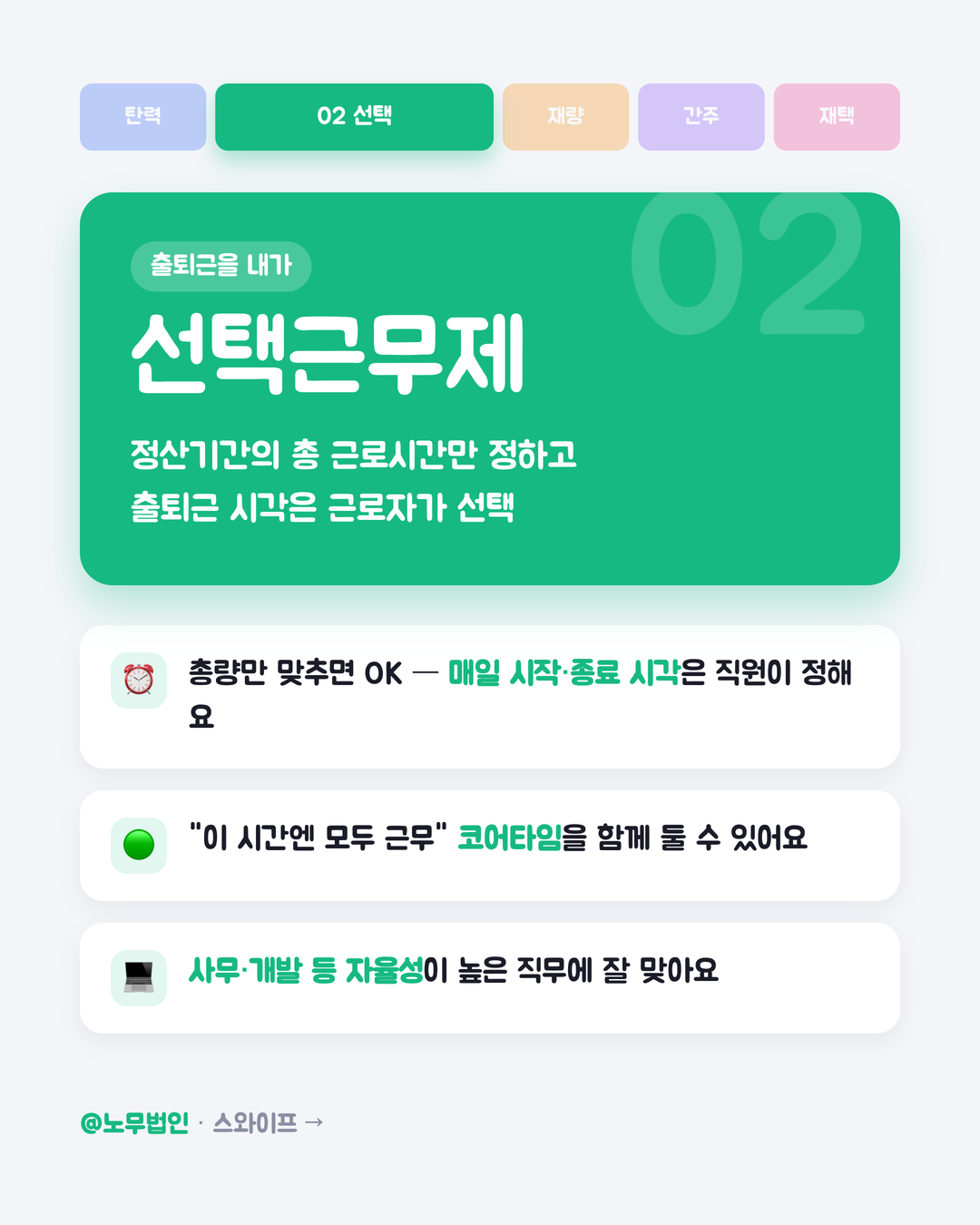 유연근무제 5종 한눈에 3페이지