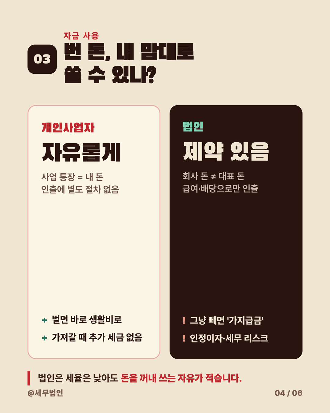 개인사업자 vs 법인 세금 비교 4페이지